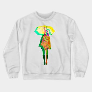 A woman with an umbrella Crewneck Sweatshirt